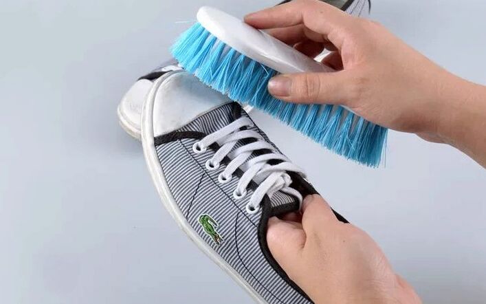 shoe cleaner against toenail fungus